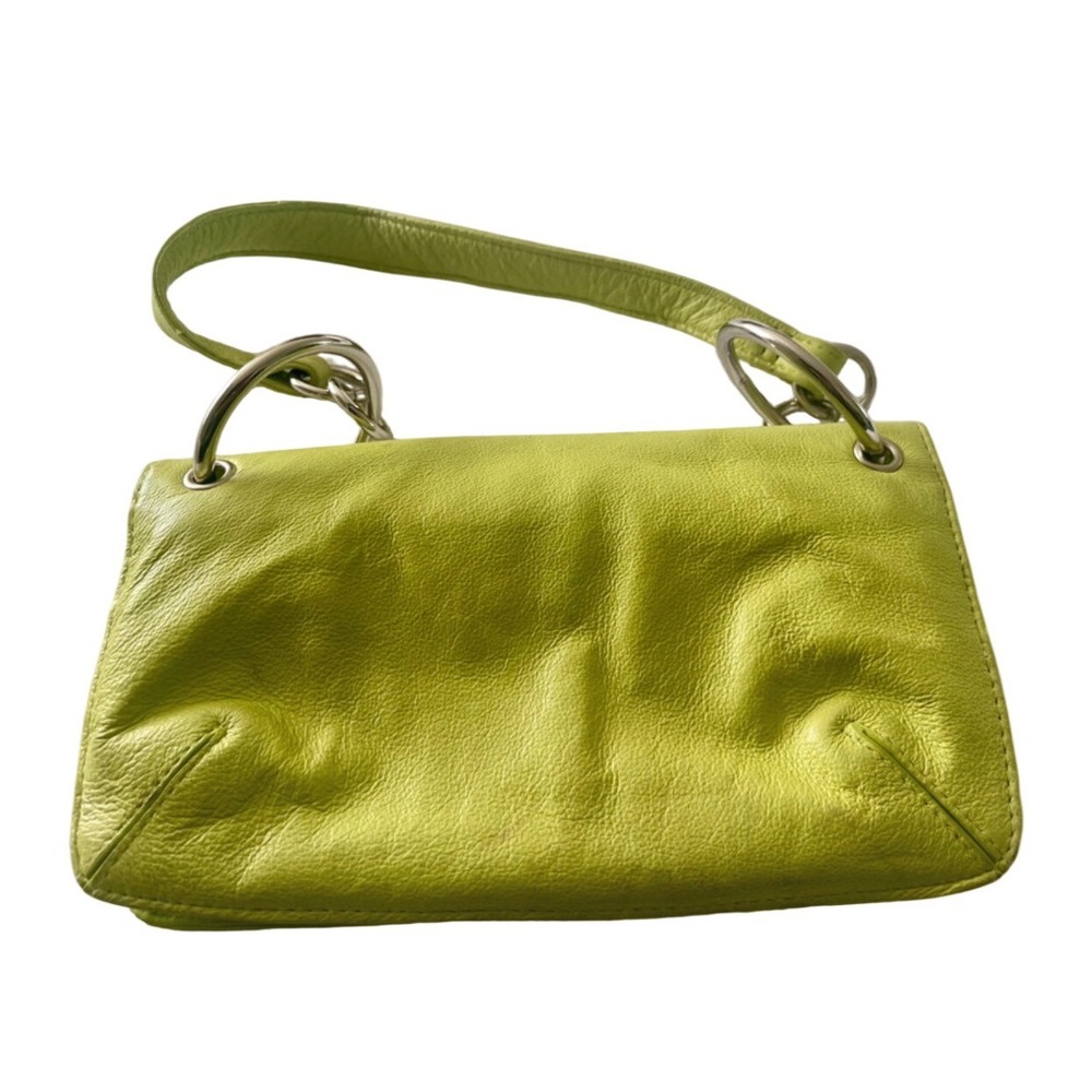 Vintage Wilsons Leather Maxima Lime Green Y2K 90s Mod Clutch Shoulder Bag